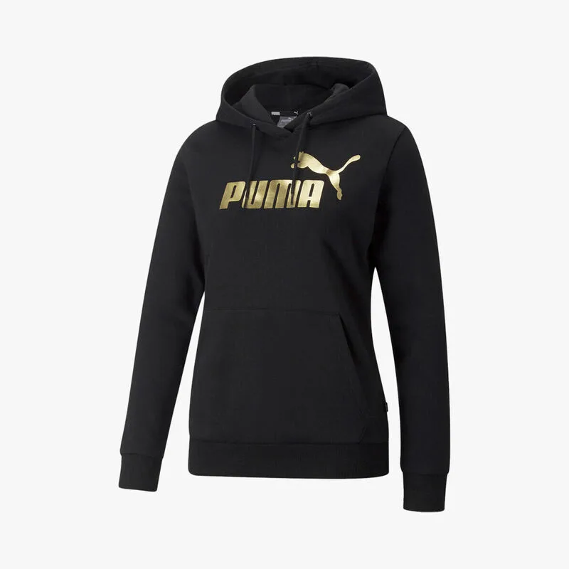 Poleron ess+ metallic logo hoodie puma